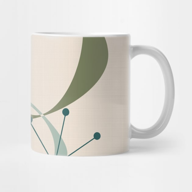 Mid Century Modern Abstract in Green and Neutral Tones by tramasdesign